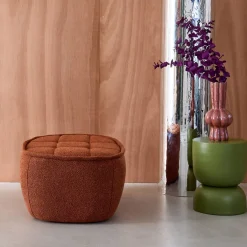 Sitzhocker, Fußhocker mit strukturierem Bouclé-Bezug für den Sessel Boni