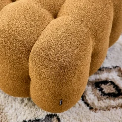 Sitzhocker Fußhocker mit strukturiertem Bouclébezug für 2-Sitzer Sofa Leon