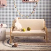 Skandinavische Kinderbank aus Holz und Bouclé-Stoff, 2 Sitze