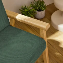 Skandinavischer Kindersessel aus Cord und Hevea-Holz