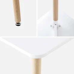 Skandinavischer quadratischer Esstisch 70 cm + 2 Stühle