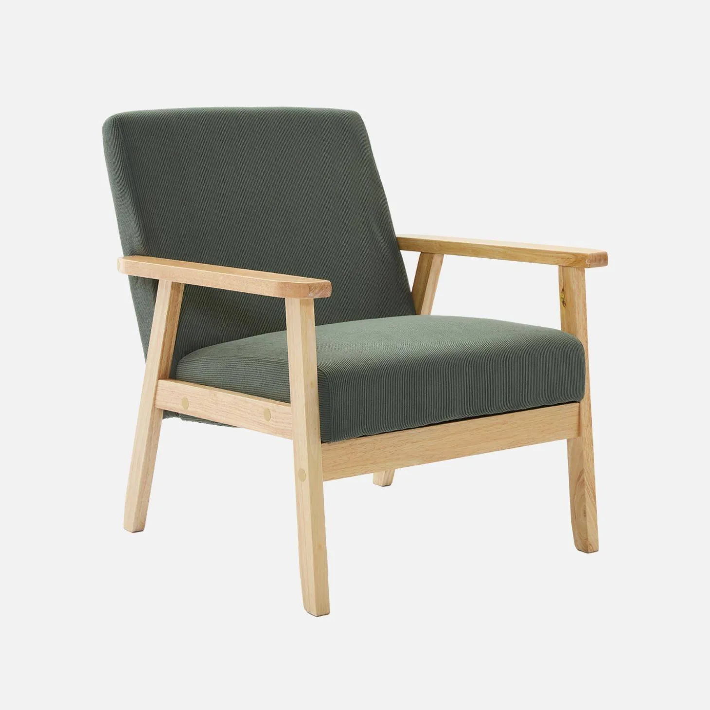 Skandinavischer Sessel aus Holz und Cord