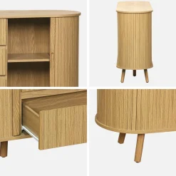 Skandinavisches Buffet in Holzlook mit 2 Schiebetüren 150cm