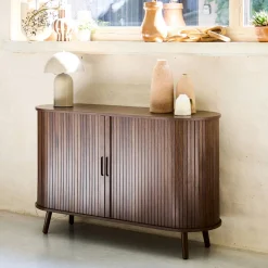 Skandinavisches Sideboard mit 2 Schiebetüren, 120 cm