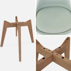 6 skandinavische Stühle mit Holzbeinen