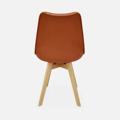 6 skandinavische Stühle mit Holzbeinen