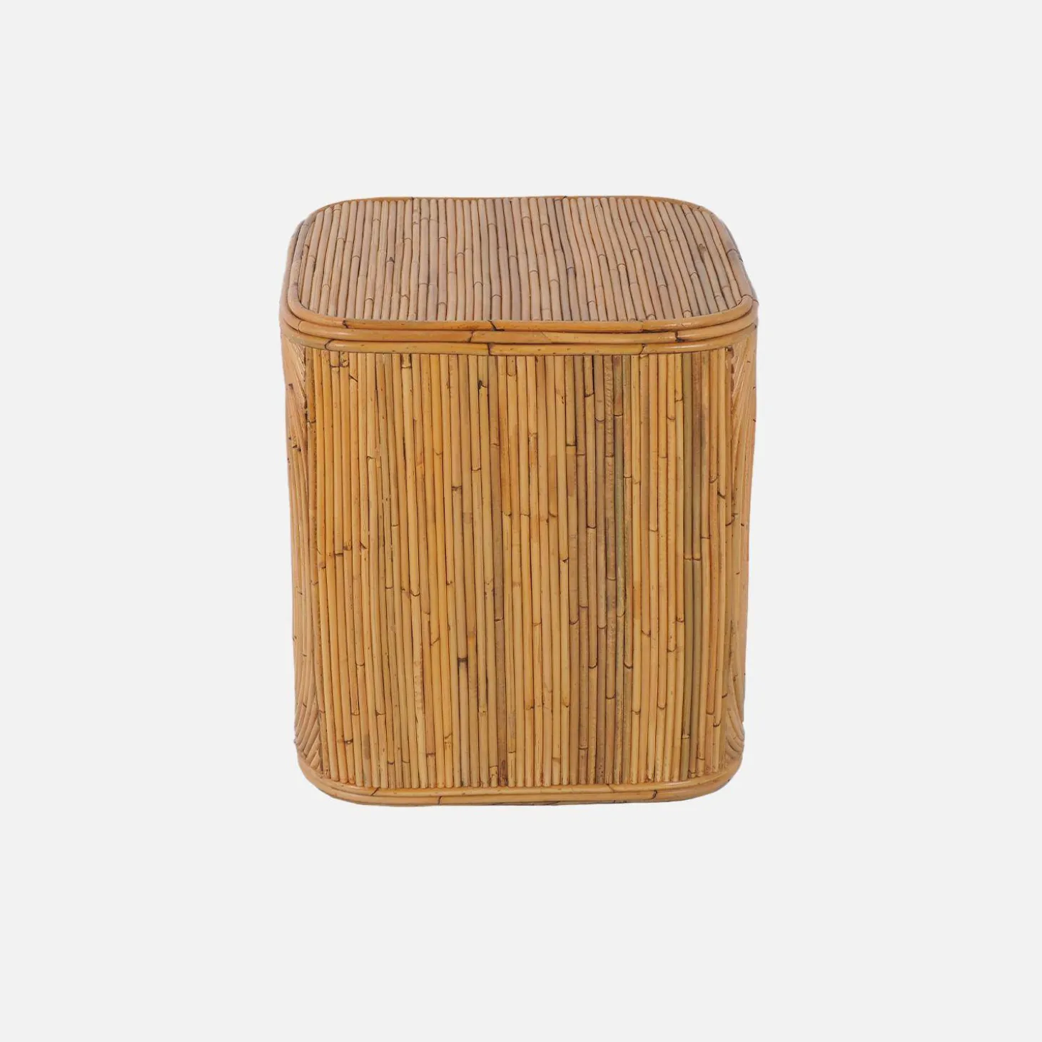 Sofaende, Beistelltisch, Nachttisch mit Nische, aus natürlichem Rattan