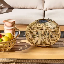 Solarleuchte für den Außenbereich mit Rattan Ø 31,5 cm