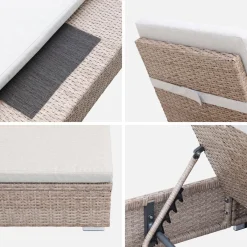 Sonnenliege mit Kunststoffgeflecht, Polyester, 5-fach verstellbar