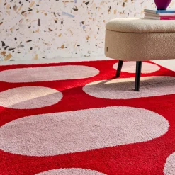 Teppich für Indoor, modernes Muster, rot