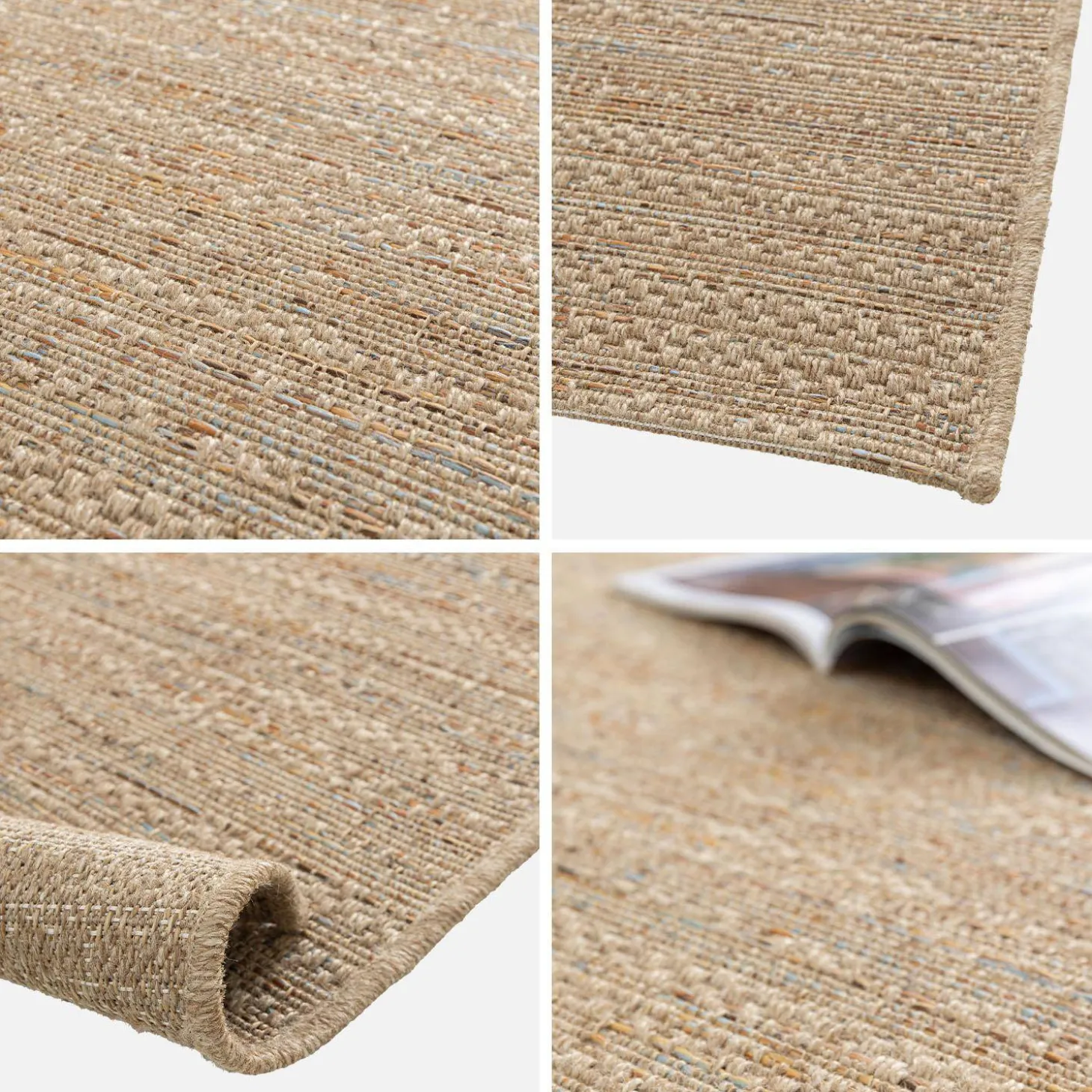 Teppich innen/außen mit hellem Jute-Look