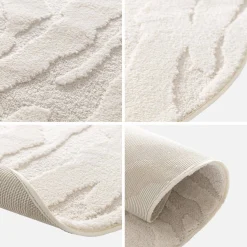 Teppich mit Kieselsteinform und Relief cremefarben gemustert