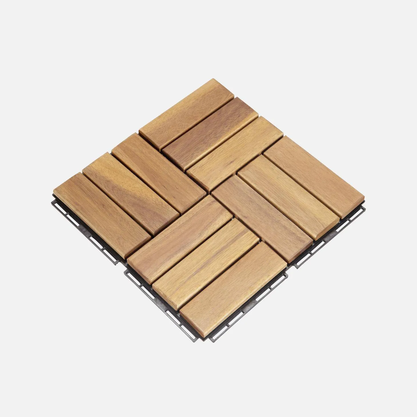 Terrassenfliesen aus Holz, quadratisches Muster