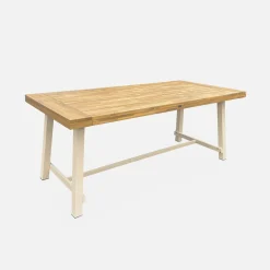 Tisch für Indoor/Outdoor aus Holz und Metall, 190 cm, 6-8 Plätze