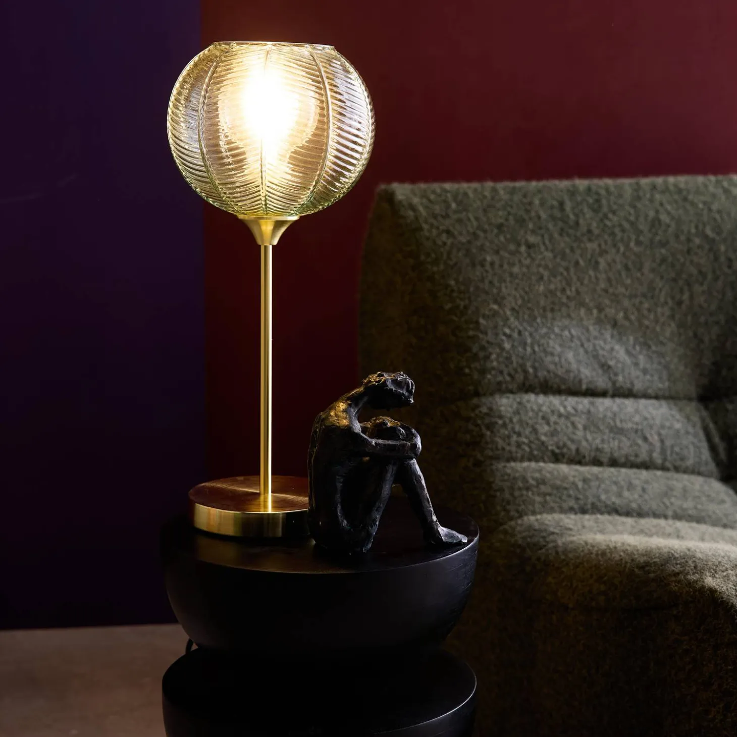 Tischlampe aus Metall und Glas für drinnen Ø 20 cm