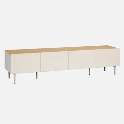 TV-Möbel aus Metall und Holzdekor, 4 Türen, B 180 cm