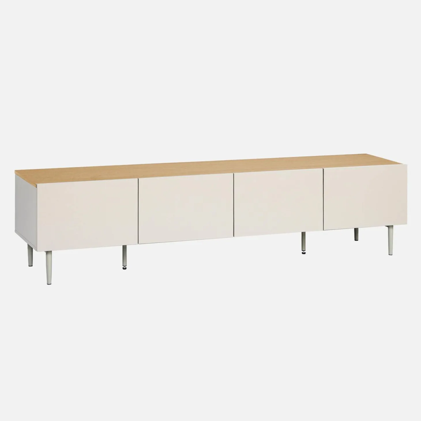 TV-Möbel aus Metall und Holzdekor, 4 Türen, B 180 cm