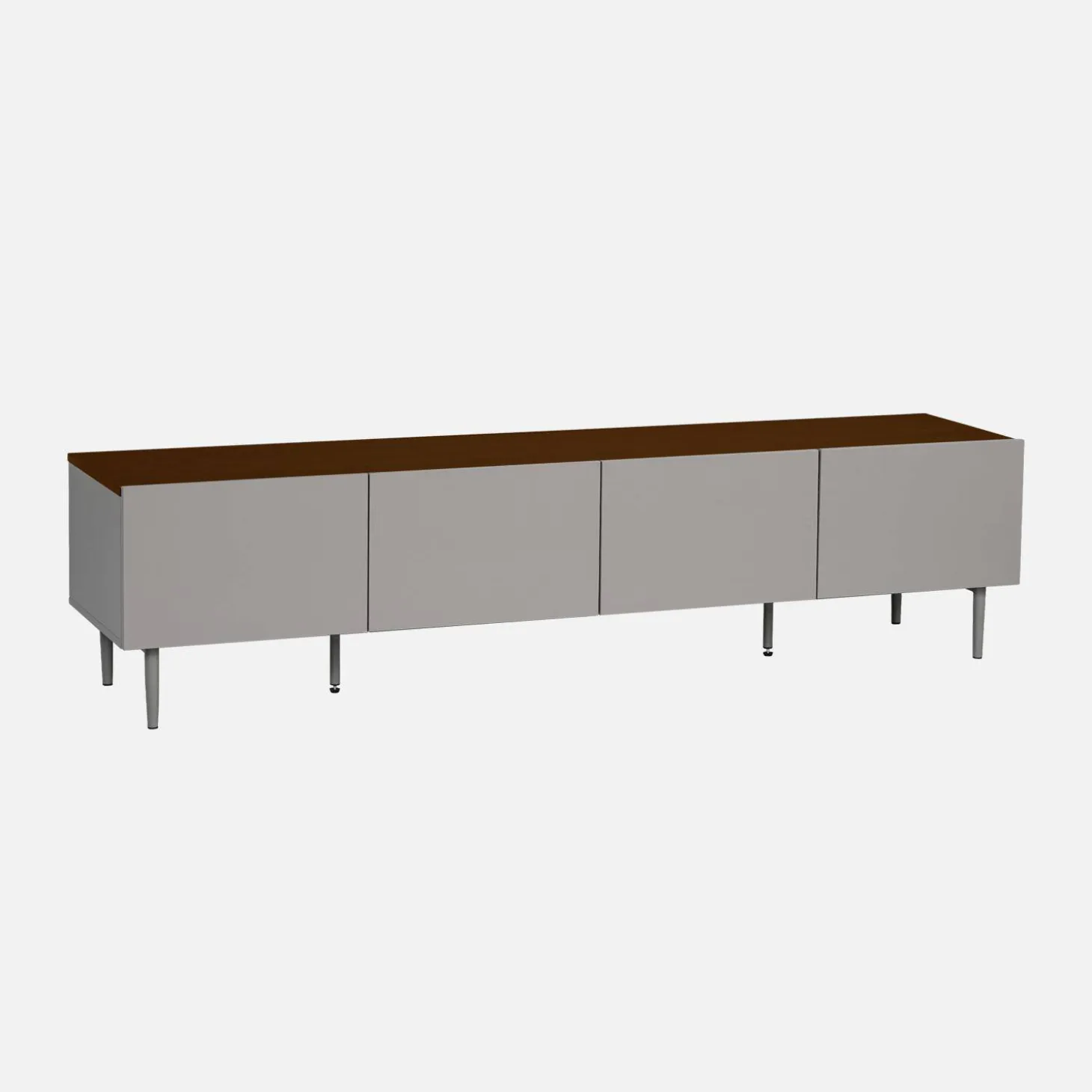 TV-Möbel aus Metall und Holzdekor, 4 Türen, B 180 cm