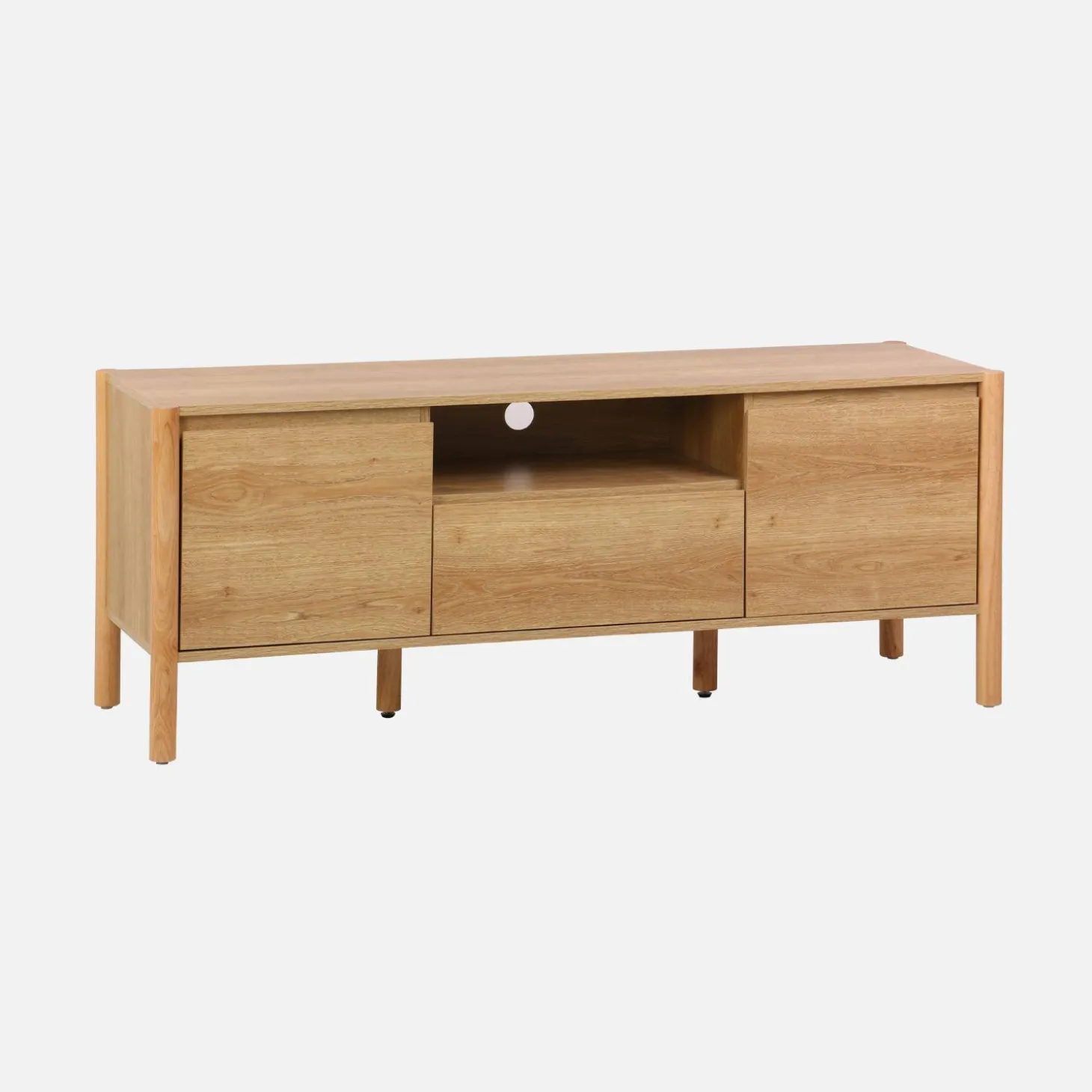 TV-Möbel in Holzoptik, 2 Türen, 1 Schublade, 140 cm