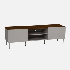 TV-Möbel Metall und Holzdekor 2 Türen 140cm