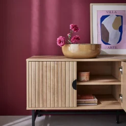 TV-Möbel mit geriffeltem Holzdekor 160 cm