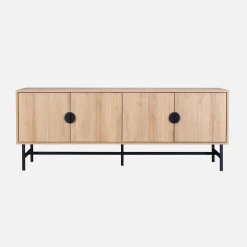 TV-Möbel mit geriffeltem Holzdekor 160 cm