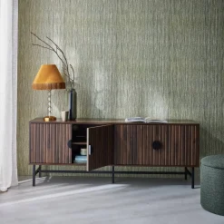 TV-Möbel mit geriffeltem Holzdekor 160 cm
