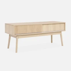 TV-Möbel mit Holzdekor, 2 Schiebetüren