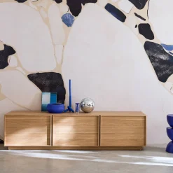 TV-Möbel mit Holzoptik 3 Türen 180 cm