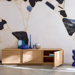 TV-Möbel mit Holzoptik 3 Türen 180 cm