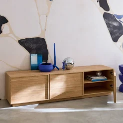 TV-Möbel mit Holzoptik 3 Türen 180 cm