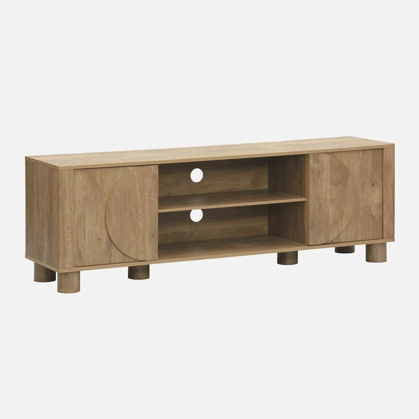 TV-Möbel mit Mango-Holzoptik 2 wendbare Türen 155cm