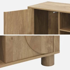 TV-Möbel mit Mango-Holzoptik 2 wendbare Türen 155cm