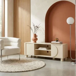 TV-Möbel mit Mango-Holzoptik 2 wendbare Türen 155cm