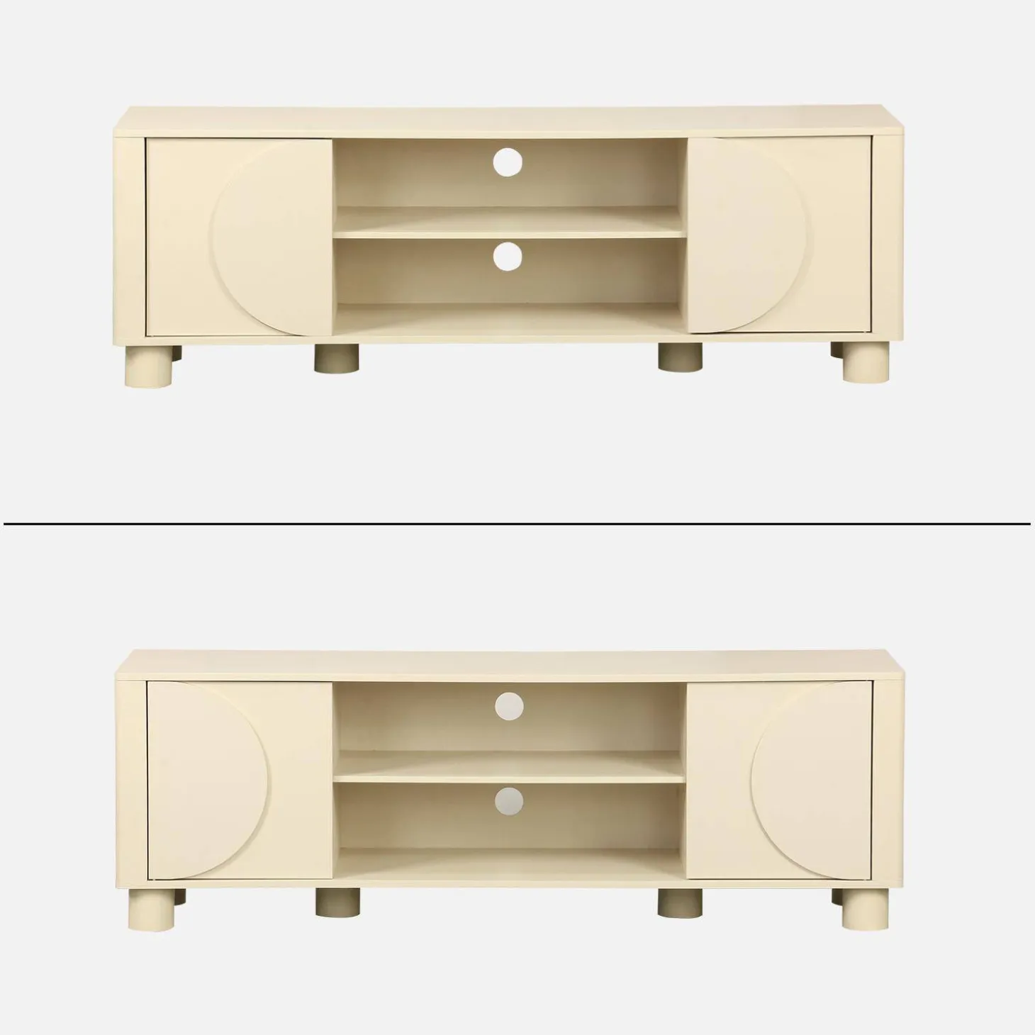 TV-Möbel mit Mango-Holzoptik 2 wendbare Türen 155cm