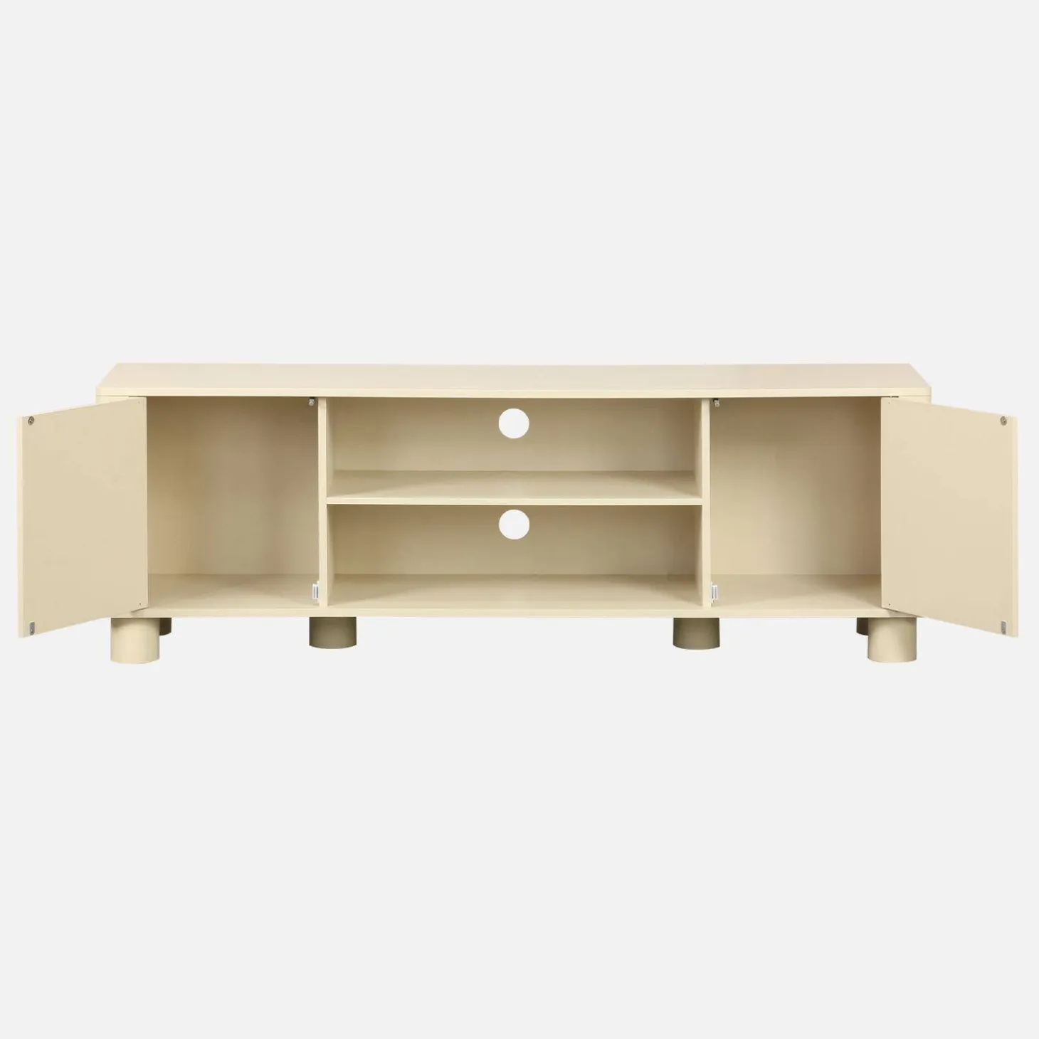 TV-Möbel mit Mango-Holzoptik 2 wendbare Türen 155cm