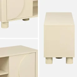 TV-Möbel mit Mango-Holzoptik 2 wendbare Türen 155cm
