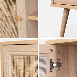 TV-Möbel mit Rattangeflecht 120 x 39 x 56,5 cm
