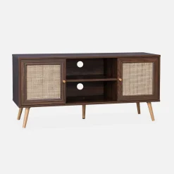 TV-Möbel mit Rattangeflecht 120 x 39 x 56,5 cm