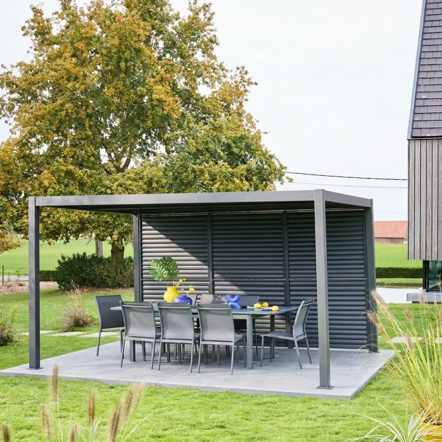 Verstellbare Lamellenwand 130cm für Pergola Triomphe 3x4m