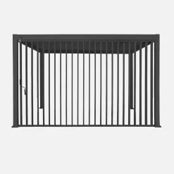 Verstellbare senkrechte Lamellenwand 4m für Pergola Triomphe 3x4m