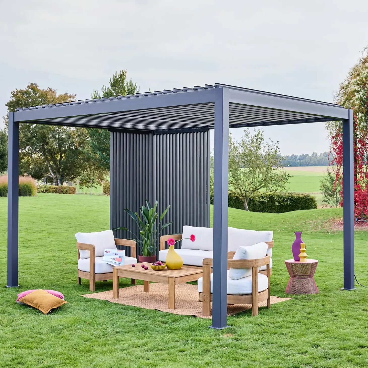 Vertikale Lamellenwand 130cm für Pergola Triomphe