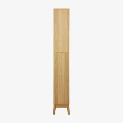 Vintage-Badezimmerschrank schmal mit Holzoptik