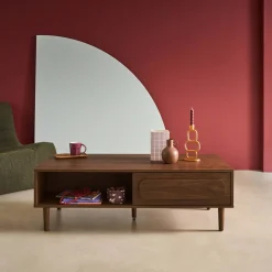 Vintage-Couchtisch in Holzoptik mit 1 Schublade