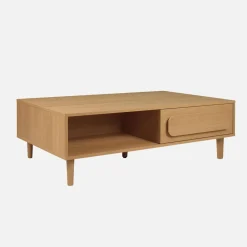Vintage-Couchtisch in Holzoptik mit 1 Schublade