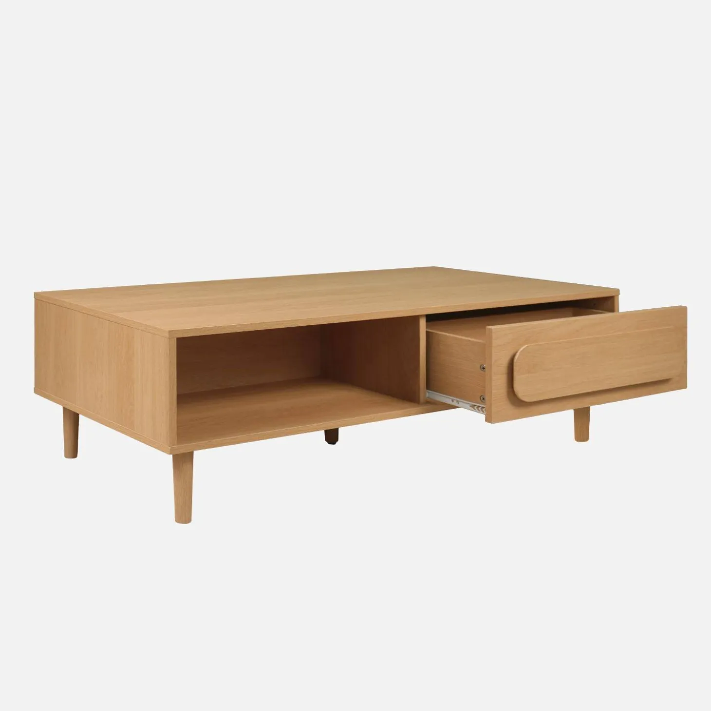 Vintage-Couchtisch in Holzoptik mit 1 Schublade