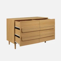 Vintage-Kommode im Holzlook mit 6 Schubladen