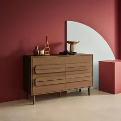Vintage-Kommode im Holzlook mit 6 Schubladen