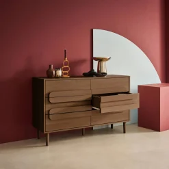 Vintage-Kommode im Holzlook mit 6 Schubladen