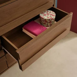 Vintage-Kommode im Holzlook mit 6 Schubladen